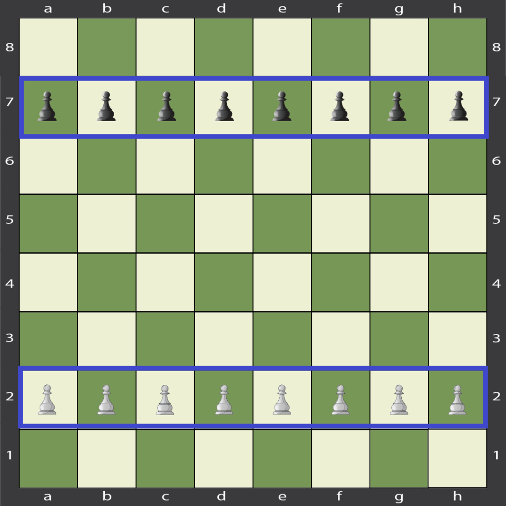 Pawns starting positions in chess