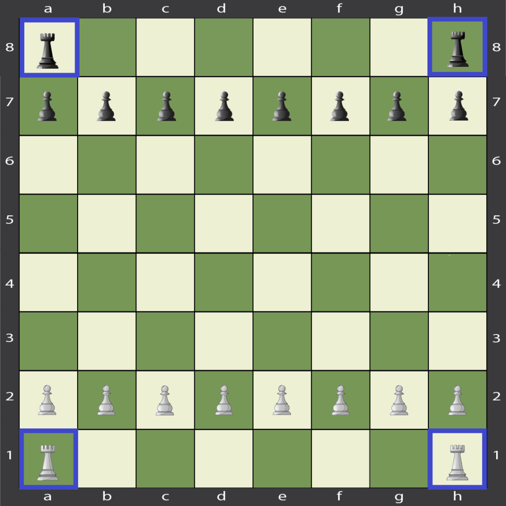 rook starting position on the chess board