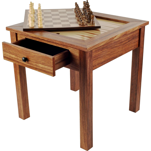 Hey! Play! Wood 3 in 1 Chess Backgammon Table