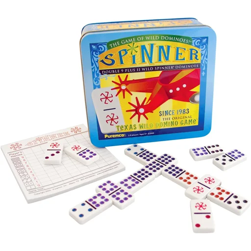 Spinner Double 9 Plus 11 Wild Spinner Dominoes Set